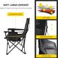 FAIR WIND Oversized Padded Camping Chair with Footrest Stool Set Heavy Duty Support 300 LBS Cooler Bag Chair - Black