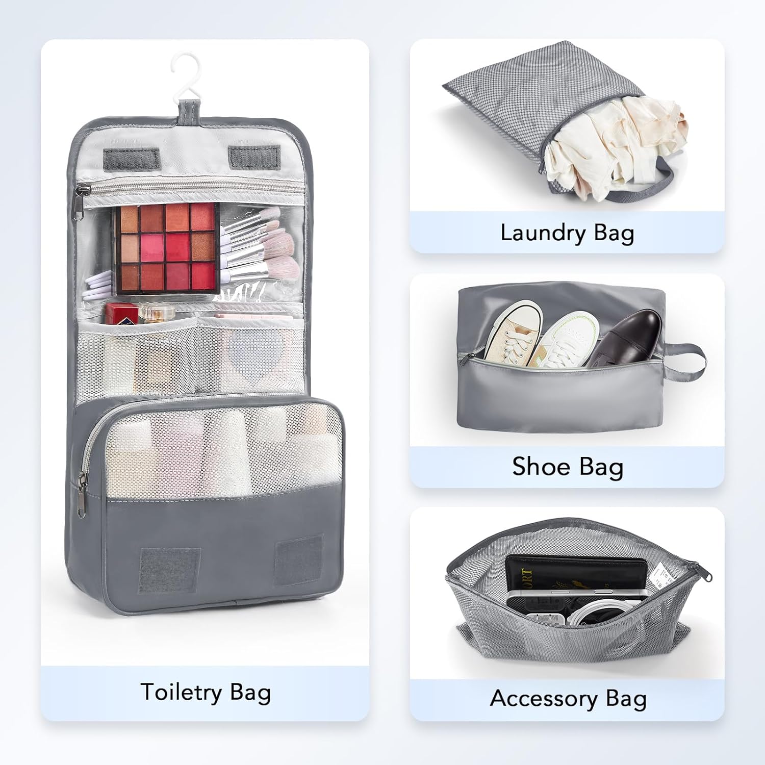 10 Set Compression Packing Cubes for Travel Essentials,Compressible Expandable Packing Cubes for Suitcase,OlarHike Luggage Organizer Bags for Travel,Handy Helper for Organizing Clothes(Gray) - Roamly