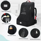 RAINSMORE Padded Car Seat Travel Bag for Airplane Heavy Duty Car Seat Backpack for Air Travel Baby Carseat Cover Bags for Airport Large Car Seats Carrier Fits Car Seats & Booster Seats, Black