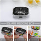 Metal 2 Compartment Pill Organizer Travel Friendly Portable Compact Pill Box Cute Pill Case,for Pocket Wallets Daily Portable Medicine Vitamin Tablet Storage (A Dark Stage)