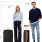 Coolife Luggage, Suitcase with Durable and Lightweight, Checked Luggage with ABS Hardshell, Dual Spinner Wheels, TSA Lock, and YKK Zipper (apricot black, M(24in))