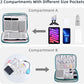 Electronics Organizer,Travel Cable Organizer Bag,Water Resistant Double Layers Pouch for Cable,Cord,iPhone,iPad Mini,Gift for Men Electronic Accessories Storage Case with 5 Cable Ties,Green