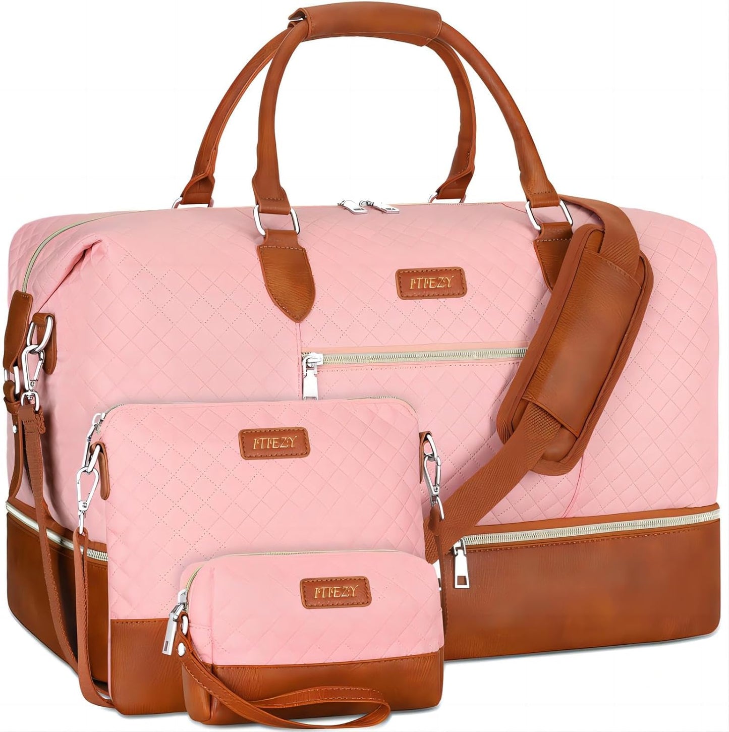 Weekender Bag for Women, Travel Duffel Bag Carry On Overnight Bag with Shoe Compartment Large Nylon Travel Weekend Tote Bag - Roamly