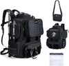Goture Fishing Backpack, 900D Water-Resistant Tackle Backpack with Rod Holders, 58L Large Storage Gear Fishing Tackle Bag with Detachable Crossbody Bag,8 Lure Pockets,Bottle Holder for Camping Hiking