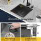 Small Black Kitchen Sink,18x18 Inch Stainless Steel Undermount Drop In Kitchen&Bar Sink Ideal Choice For Small Space, Prep Area, RV With Bottom Grid,Soap Mat And Drain Assembly