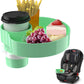 Kids Car Seat Tray, Travel Tray with Cup Holder for Toddler Baby, Kids Car Seat Food Snack Organizer for Road Trip, Stroller snack Organizer Travel Must Haves Toddler Must Haves (Light Green, 1 PCS)