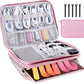 Electronic Organizer Travel Case, Travel Cable Bag, Water Resistant, Double Layers Pouch for Cables, Cords, iPad Mini, Gift for Women, Nylon, Pink, 9.5 x 6.9 x 1 Inch, 6.6 OZ
