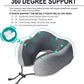 napfun Neck Pillow for Traveling, Travel Neck Pillow for Airplane 100% Pure Memory Foam Travel Pillow for Flight Headrest Sleep, Portable Plane Accessories, Light Grey Set