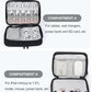 Luxtude Electronics Organizer, Portable Cable Organizer Bag for iPad 7.9'', Double Layer Travel Tech Bag&Cord Storage, Compact Cord Case&Charger Pouch,Electronics Carring Case for Phone/USB