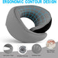 Adjustable Memory Foam Grey U-Shaped Travel Pillow with Luxurious Knitted Cotton Cover, Slow-Rebound Design for Airplane Travel and Neck Comfort, Perfect Traveler Gift