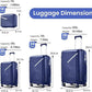 4 Piece Expandable Hardshell Pink Luggage Sets with Spinner Wheels, Lightweight Travel Suitcase Set with TSA Locks, 20 inch Carry On for Women (Navy Blue, 4 Piece Set)
