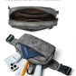 2L Fanny Packs Everywhere Belt Bag Small Fashion Crossbody Waist Pack Faux Leather Waterproof Sling Chest Bag For Women Trendy Grey