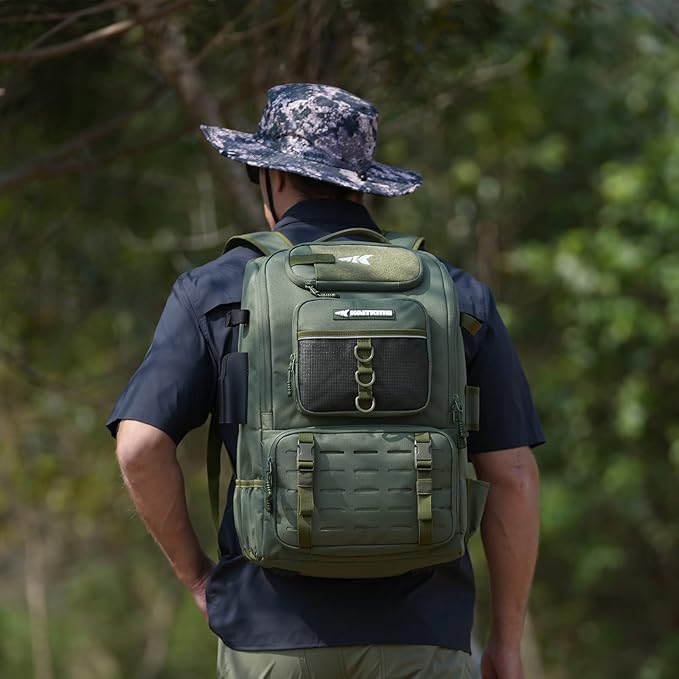 KastKing KarryAll Fishing Tackle Backpack with Rod Holder 4 Tackle Boxes,40/26L Tackle Bag Storage Fishing Gear and Equipment