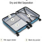 KYME Carry On Luggage 22x14x9 Airline Approved with Cup Holder Hardside Carry On Suitcase with Spinner Wheels TSA Lock Hardshell 22 inch Travel Rolling Luggage for Women Men Blue