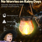 Kaliqo Solar Lantern Outdoor Lights - Official, Waterproof Kaliqo Solar Flame Lights Hangable with Dancing Flame, Hemp Rope Kaligo Lantern,Dual Charging Modes, Smokeless(1pcs)