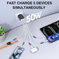 [2-Pack]50W USB C Wall Charger Block, 5-Port C Charger Fast Charging Block PD Power Adapter +QC 3.0 Multiport Type C Box Brick Cube USB A Wall Plug for iPhone 16/15/14/13 Pro Max,Samsung Galaxy(Black) - Roamly