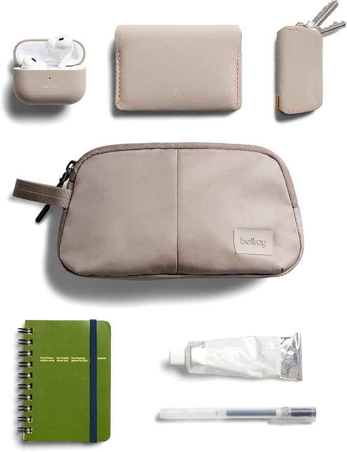 Bellroy Laneway Daily Pouch (Organizer Pouch for Everyday or Travel, with Internal Organization) - Fawn