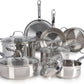 T-fal Stainless Steel Cookware Set, 11 Piece, Induction Cookware, Oven Safe to 500°F, Kitchen Cooking Set w/Fry Pans, Pots and Pans, Dutch Oven, Saucepans, Kitchen Essentials, Silver