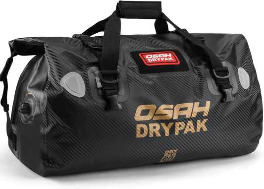 Waterproof Duffel Bag - Motorcycle Dry Bag Tail Bag with Large Storage Space, Waterproof Luggage Duffle Bags with Outer Mesh Zipper Pocket for Camping, Kayaking, Fishing & Traveling - Roamly