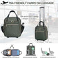EMPSIGN Underseat Carry On Wheeled - 16" Carry on Bag with Wheels Multi-functional Lightweight Rolling Bag Overnight Weekender Small Suitcase for Women Men Travel Business, Army Green-Gold Zipper