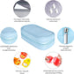 Serfeymi Weekly Travel Pill Organizer 2 Times A Day AM PM Upgraded Rainbow Pill Box 7 Day with Portable Zipper PU Leather Pill Case, Medicine Organizer for Pills, Vitamins, Fish Oils - Blue 01