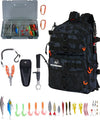 Fishing Backpack with Rod Holders,900D Oxford Water-Resistant Fishing Gear,42L Large Storage Tackle Bag for Men