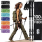 100% Carbon Fiber Trekking Poles by USA Brand - Ultra Strong Lightweight Collapsible Hiking Poles with Cork and EVA Foam Grips & Quick Adjustable Flip Locks