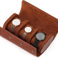JOYIR Watch Roll for Travel, Genuine Leather Watch Case Organizer with 3 Pillows | Portable Storage & Display Case for Men, Women | Ideal Gift for Father's Day, Birthday, Christmas
