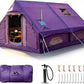 Inflatable Camping Tents 8-10 Person,129 Square Feets Large Inflatable Camping Tent with Stove Jack,Blow up Tent with Mesh Windows & Pump