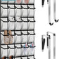 Over the Door Shoe Organizer with 30 Breathable Mesh Pockets - Large Capacity Closet Storage for Men & Women, Hanging Shoe Rack Organizer (White)