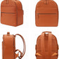 Small Camera Backpack, Classic PU Leather with 11 Inch Pad/Tablet Compartment, Professional Camera Bag for Photographers for DSLR, 10L Brown