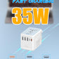 Universal Travel Adapter 35W PD Fast Charging Offers 3X2.4A USB-A Ports, 2X USB-C Ports and Multi AC Outlet, International Plug Converter Worldwide Travel Charger All in One for EU US UK AUS