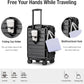 KYME Carry On Luggage 22x14x9 Airline Approved Expandable with Cup Holder 20 Inch Hardshell Carry-On Suitcase with Spinner Wheels TSA Lock Small Lightweight Travel Rolling Luggage Black