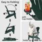 Folding Adirondack Chair - Extended Ergonomic Backrest, Cup Holder - Easy Assembly - Durable HDPE Plastic, Weather Resistant & Maintenance-Free - Lawn, Patio, Deck Supports 380lbs Green