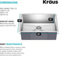 KRAUS Standart PRO 28-inch 16 Gauge Undermount Single Bowl Stainless Steel Kitchen Sink, KHU100-28