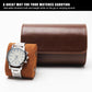 Longjet Watch Roll Travel Case for Men Portable Watches Organizer Box with Removable Velvet Pillow Holder (2 Slot Brown)