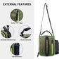 MIER Expandable Lunch Bag Insulated Lunch Box for Men to Work Travel Portable Lunchbox Bags with Shoulder Strap and Water Bottle Holder(Green)