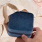 Vlando Velvet Jewelry Case, Travel Box for Women, Portable Organizer With Mirror - Small, Dark Blue