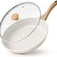 SENSARTE Nonstick Ceramic Frying Pan Skillet with Lid, 12.5 Inch Omelet Pan, Healthy Non Toxic Chefs Pan, Induction Compatible Egg Pan with Heat Resistant Handle, Free of Intentionally Added PFAS/PTFE