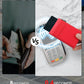 Minimalist Metal wallet,RFID Blocking Smart Pop Up Card Wallet 6-12 Cards Holder Slim Compact Front Pocket Wallets with Elastic Coin Pocket for Men and Women,Red