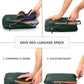 Large Compression Packing Cubes for Travel-Packing Cube Luggage Organizers 7 Piece Set for Checked Luggage-Ultralight, Expandable/Compression Bags by TRIPPED Travel Gear (Green and Brown) - Roamly