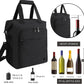ALLCAMP 6 Bottle Wine Gift Bag - Insulated Tote Cooler, Adjustable Strap, Includes 6 Wine Glasses, Napkins & Corkscrew, Portable Travel Gifting(Black)
