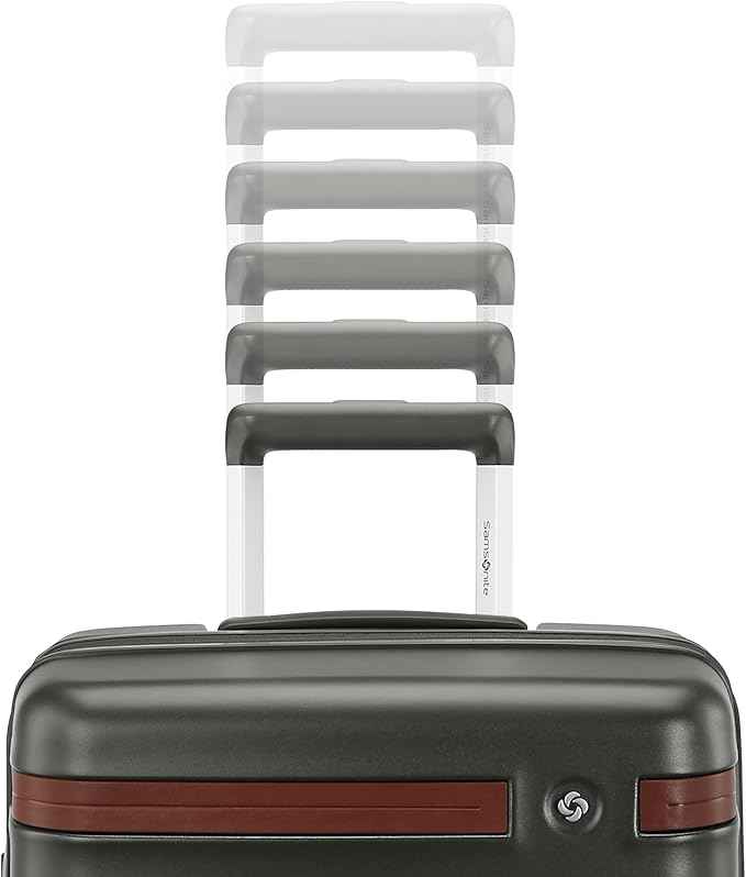 Virtuosa Hardside 21 Inch Carry On Luggage - Airline Approved with 360° Spinner Wheels, RightHeight™ Adjustable Handle - Zippered WetPak™ - TSA Lock - Expandable Light Polycarbonate Shell - Pine Green