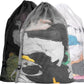 Mesh Laundry Bags with Adjustable Shoulder Strap, 24" x 36" Heavy Duty Nylon, Drawstring Closure, 3-Pack, Mixed Colors