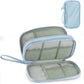 Leather Travel Electronic Organizer - Double Layer, Waterproof Case for Cables, Chargers, Phones & More - Portable, Shockproof Pouch for All Your Electronics Accessories (Light Blue, M)