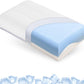 EGOHOME Cooling Memory Foam Pillow for Sleeping, Neck Pillow for Side, Back, Stomach Sleepers, Bed Pillow for Neck Pain Relief, Two-Sided Washable Reversible Cover, Standard Size (1 Pack, 5'')