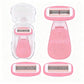 Women Razors moisturizing bar for Sensitive Skin, Travel Razors Shaving Kit Essential - 5-Blade for Sensitive Skin - Bikini, Legs, Underarms - 1 Handle & 3 Refill Cartridges - Pink