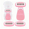 Women Razors moisturizing bar for Sensitive Skin, Travel Razors Shaving Kit Essential - 5-Blade for Sensitive Skin - Bikini, Legs, Underarms - 1 Handle & 3 Refill Cartridges - Pink