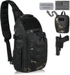 DBTAC Tactical Personal Defense EDC Bags & Packs | 10L Military Shoulder Backpack with Sling for Concealed Carry, Range, Travel, Hiking, Outdoor Sports (Charcoal Camo)