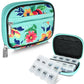 Serfeymi Weekly Travel Pill Organizer Pill Case for Purse with Removable 7 Day Pill Box, Fashionable Travel Medicine Organizer Pill Container for Medicine, Vitamin, Supplement - Green 01 + Pill Box